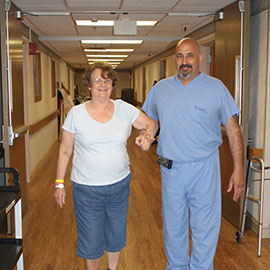 Ruth Ann Renda is standing tall and back on her feet again after knee replacement surgery at St. Catherine Hospital.