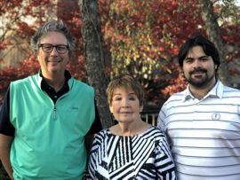 Henrietta Palmer is pictured with her son Mike and grandson Nick.